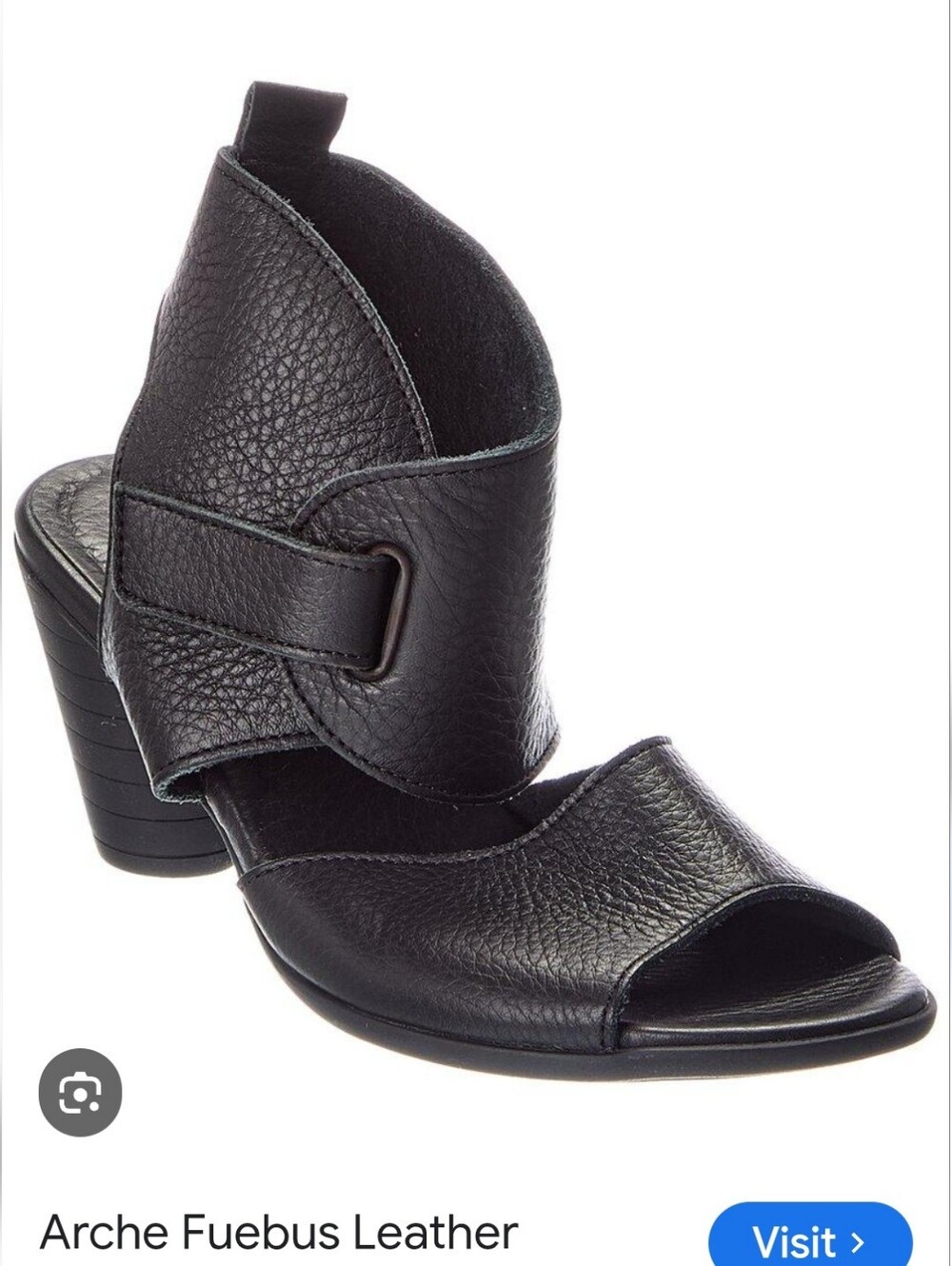 Arche Black Fuebus Leather Sandals Size EU37 / US 6.5-7